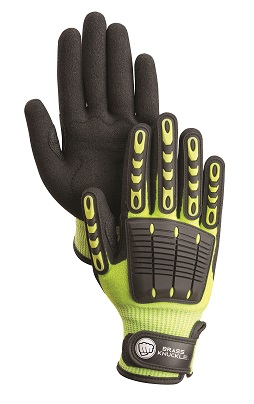 GLOVE IMPACT HIVIZ LIME;NITRILE PALM ANSI 4 - Impact